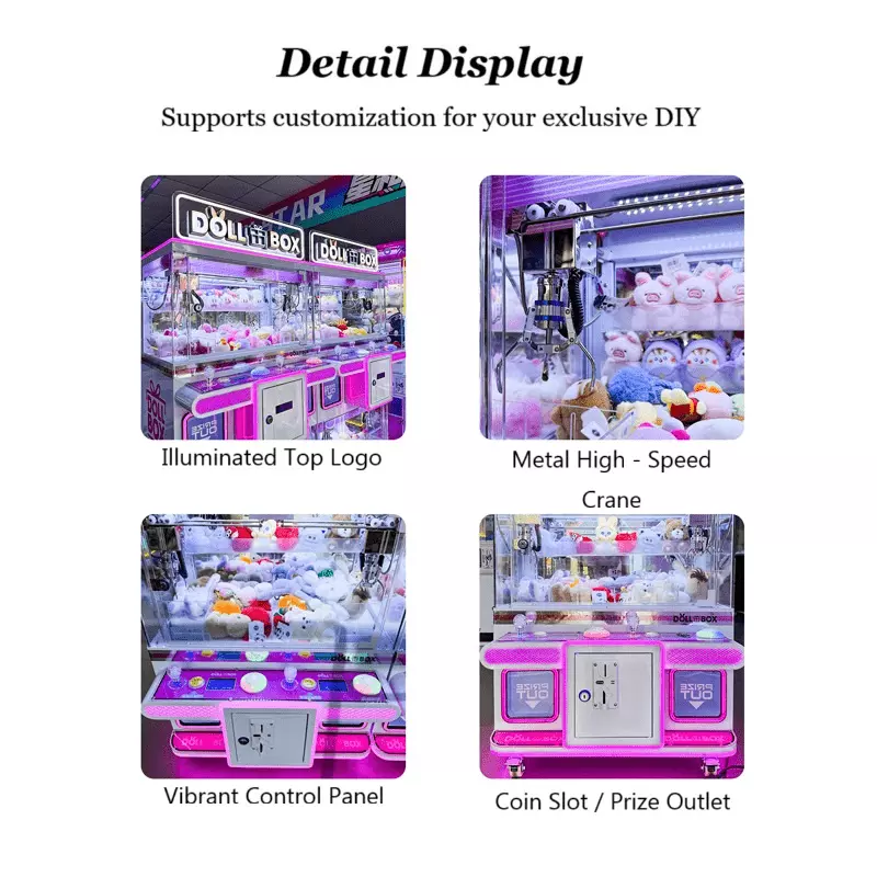 Mini Claw Machine for Plush Toys, Keychains, Premiums - Coin - Operated for Business & Personal Use - Image 2