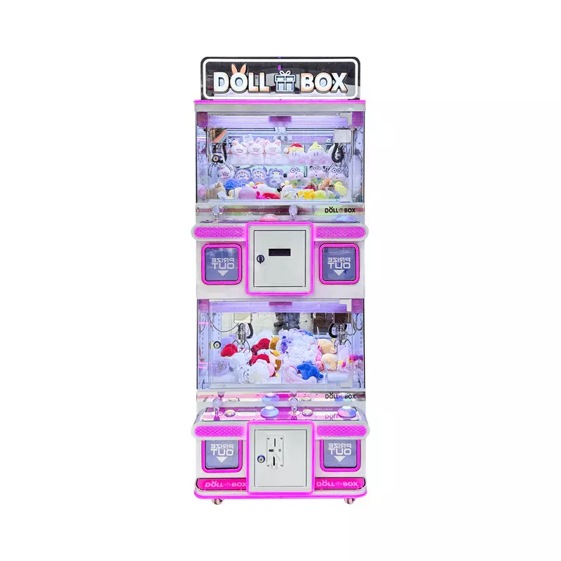 Japan & Korea Custom 4-Player Premium Claw Machine - Commercial Coin-Operated Gift Machine for Keychains, Small Plush Toys, Cards & Accessories