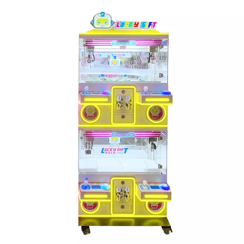 New Double-Layer 4-Player Gift Machine - Claw Crane for Dolls & Keychains, Large Coin-Operated Commercial Street Vending Machine, 4-Player Premium Machine