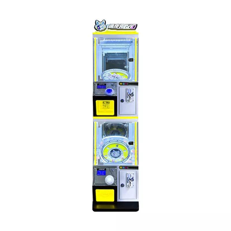 Mini Dual-Tier Commercial Capsule Vending Machine – Scan-to-Pay, Coin, Bill & Card Operated, Stackable Small Game Machine for Malls