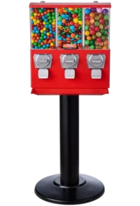A commercial candy machine with a coin-operated candy dispenser design, widely used as a candy vending machine, gumball machine, and bulk candy machine for arcades, shops, and entertainment venues.