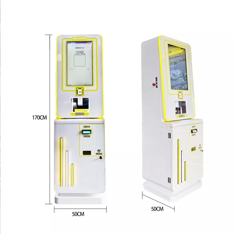 170cm x 50cm free-standing Marble Redemption Machine - white and yellow design with touch screen