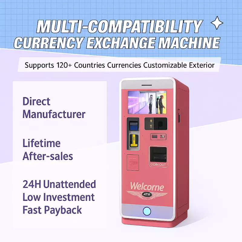 Multi-Currency Arcade Exchange Machine Supporting 120+ Countries Currencies & Direct Manufacturer